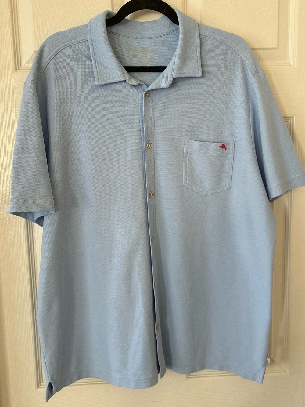 Tommy Bahama Island Zone Light Blue Short-Sleeve Button Shirt XL
